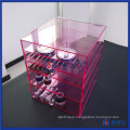 China Manfuacturer Custom Pink 5 Tier Acrylic Makeup Organizer